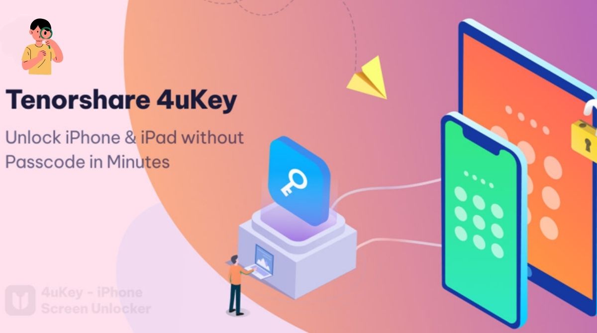 Tenorshare 4uKey interface showing how to unlock iPhone and iPad without a passcode in minutes.